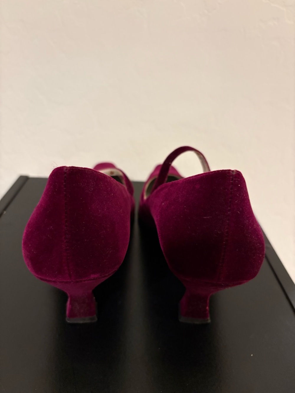 Anne Klein Wine Velvet Mary Jane Heels - Picture 3 of 7